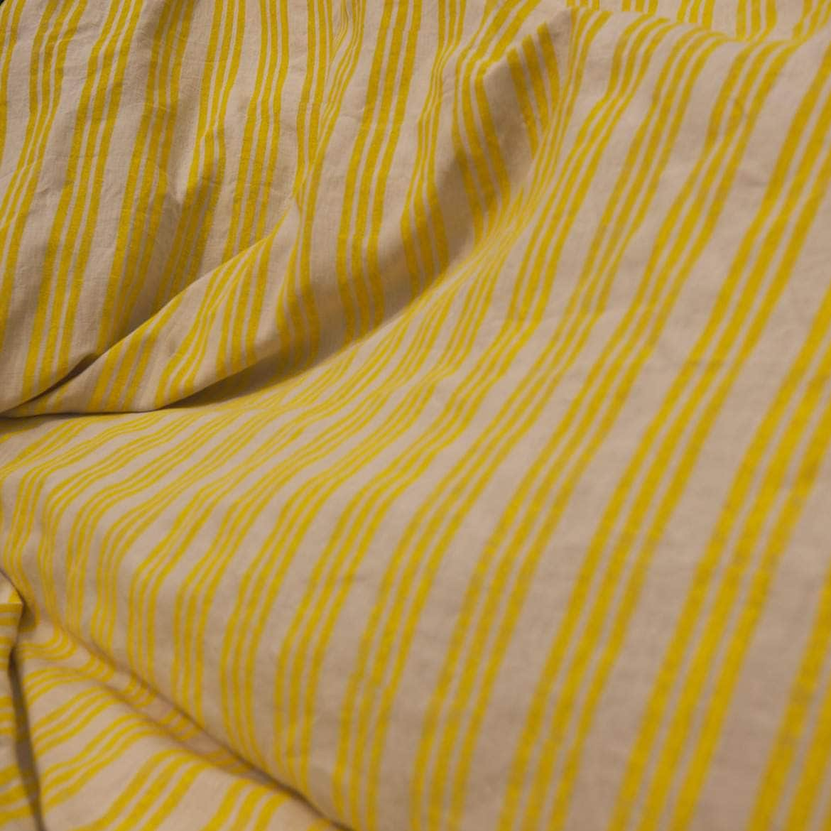 Lemon Yellow Striped Fabric