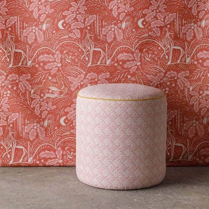 Thatch Pouffe in Stafford Pink