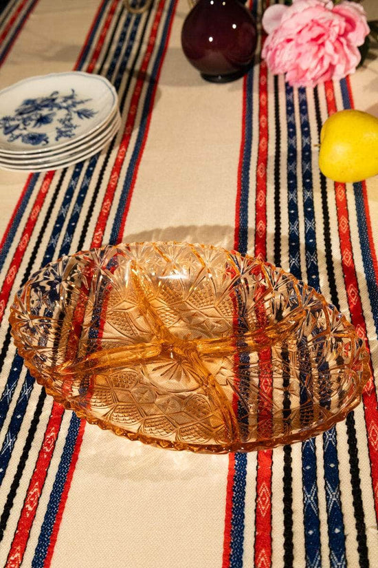 Vintage Pink Pressed Glass Platter