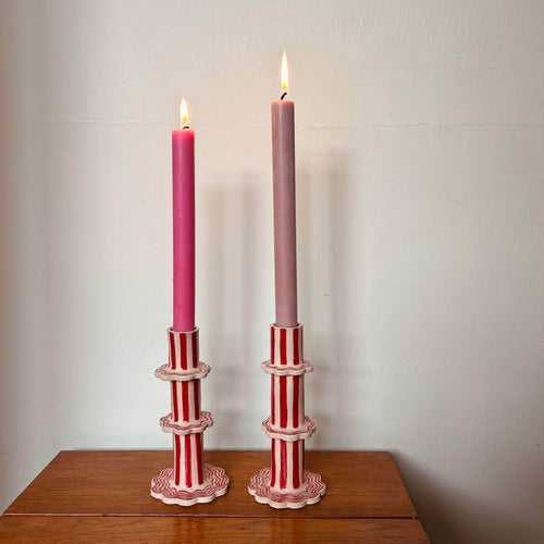 Blush Pink Red Candlestick