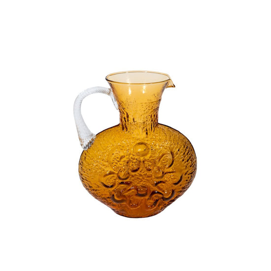 Amber Glass Vintage Pitcher, Stelvia Glass Italy