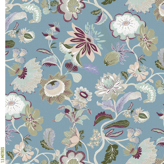 Printed Walled Garden Fabric - Blue