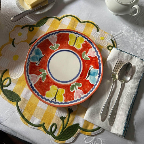 Terracotta Butterfly Dessert Plate