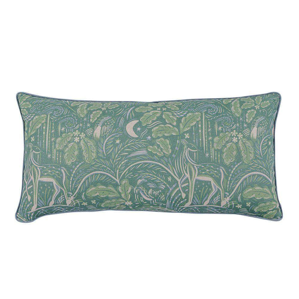 Staffordshire Large Bolster in Forest Green and Field Blue
