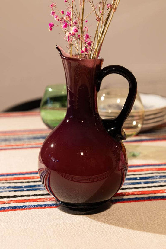 Vintage Burgundy Opaline Pitcher