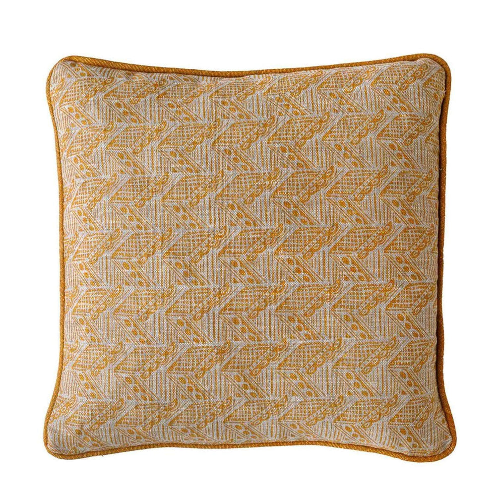 Thatch Small Piped Cushion in Harvest Gold