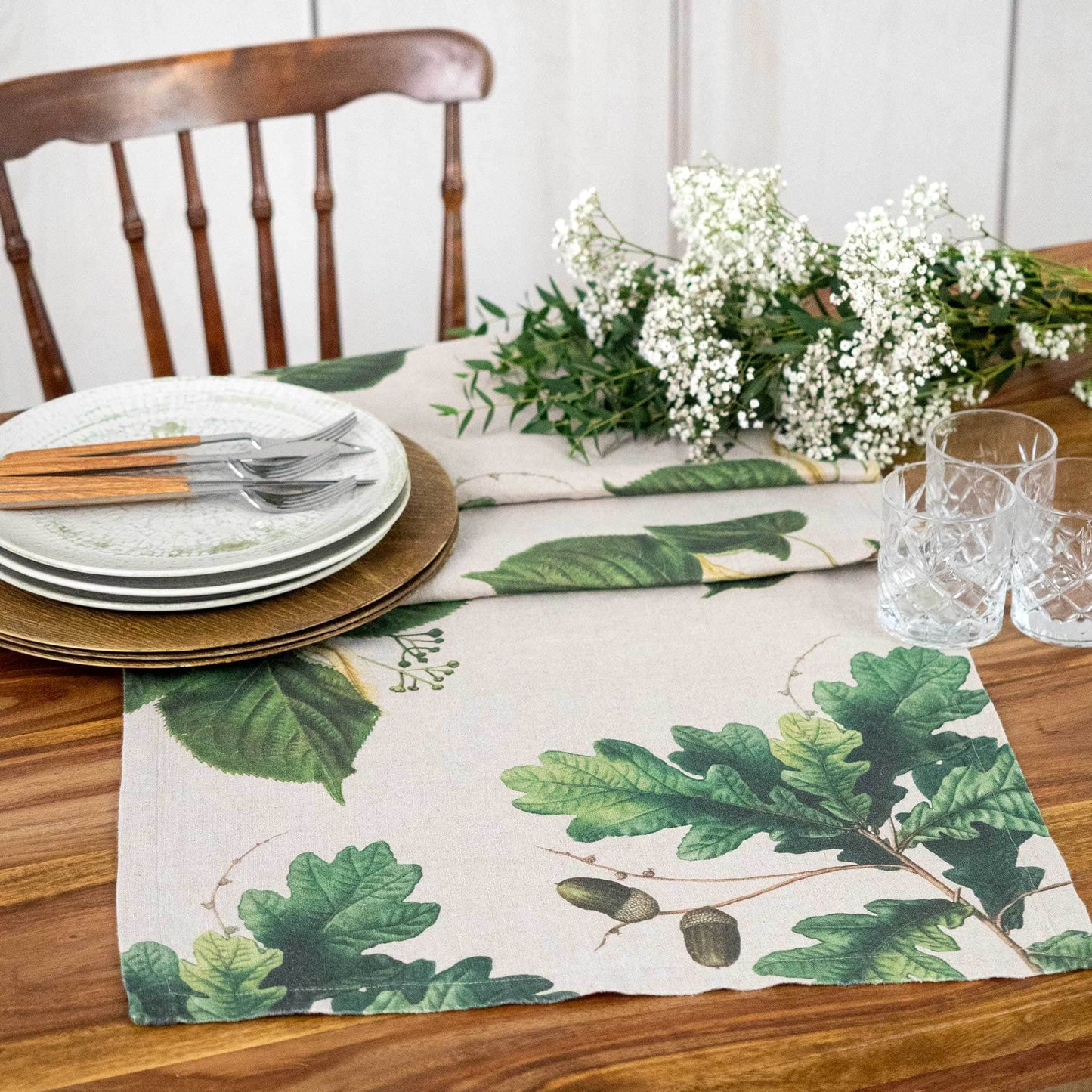 Linen Table Runner TREES