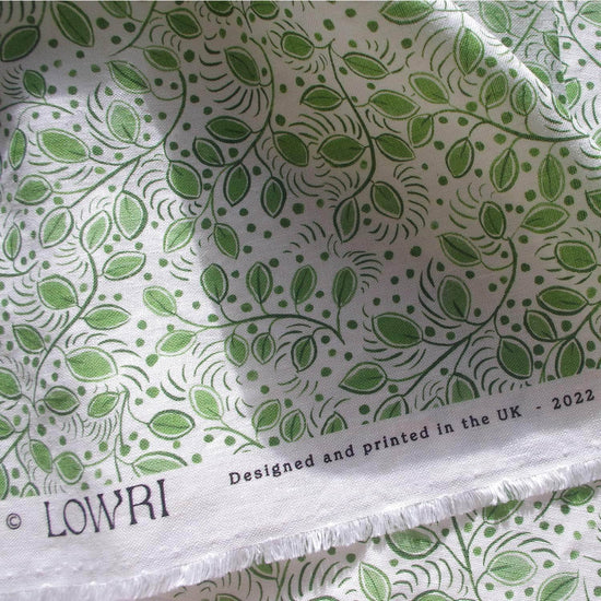 Printed Little Leaves Fabric - Green