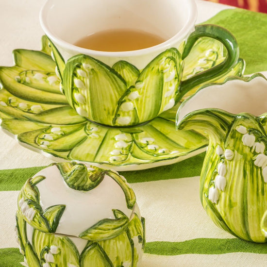 Lily of The Valley Hand-Painted Tea Cup and Saucer