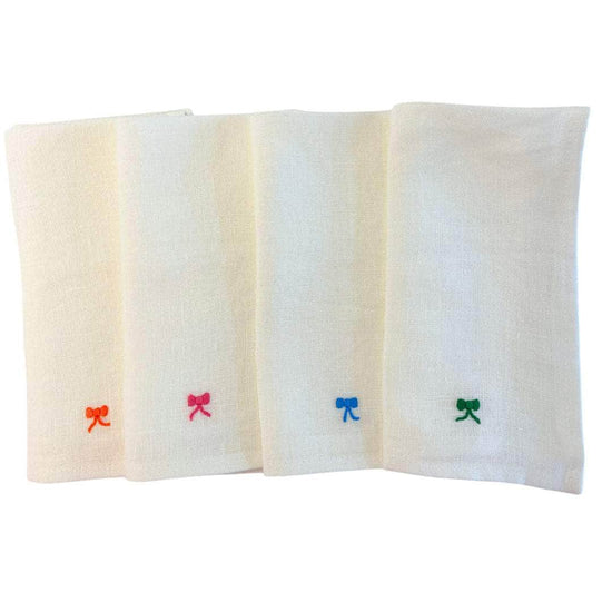 Brilliant Basic Bow White Napkins, Set of 4