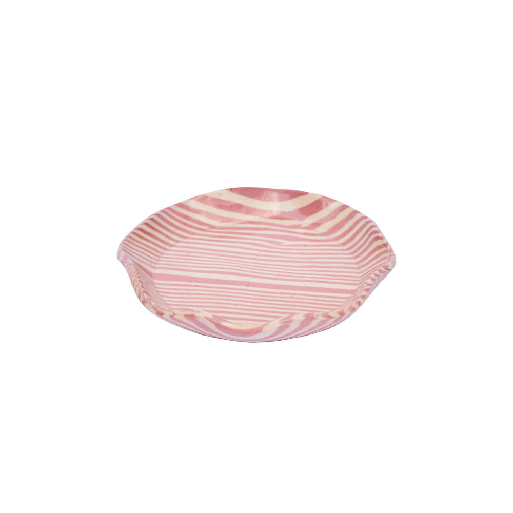 Pink Striped Trinket Dish