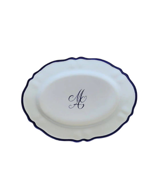 Personalised Ceramic Set of 2 Wedding Engraved Oval Serving Platter