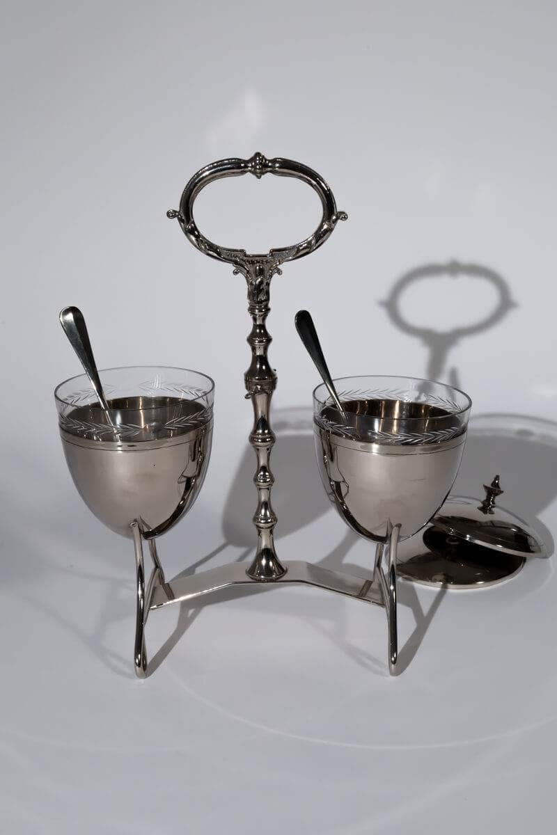 Vintage Mid-Century Glass and Chrome Serving Set