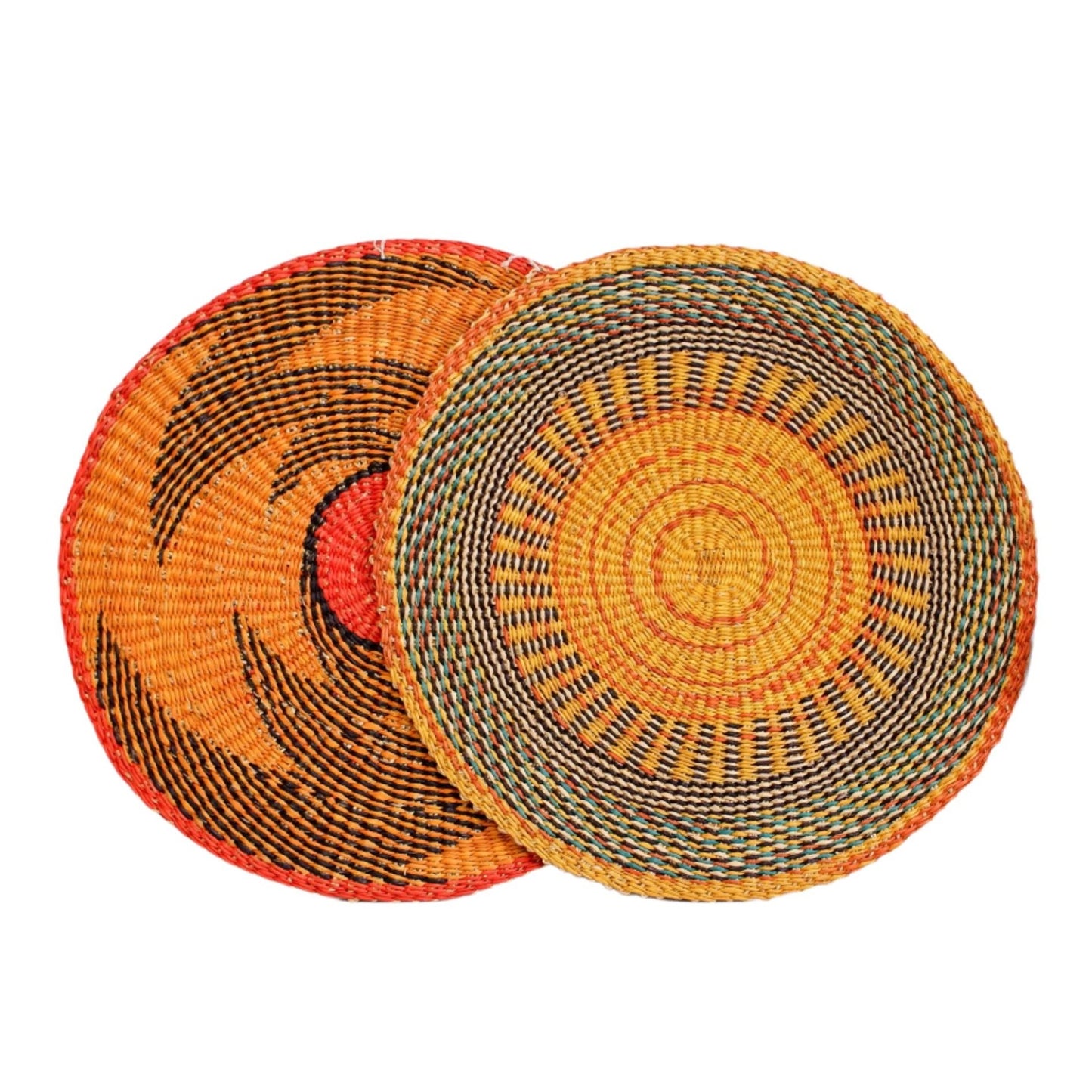 Colourful Placemats from Ghana - Complementary Set of 2 - Yellow Sun