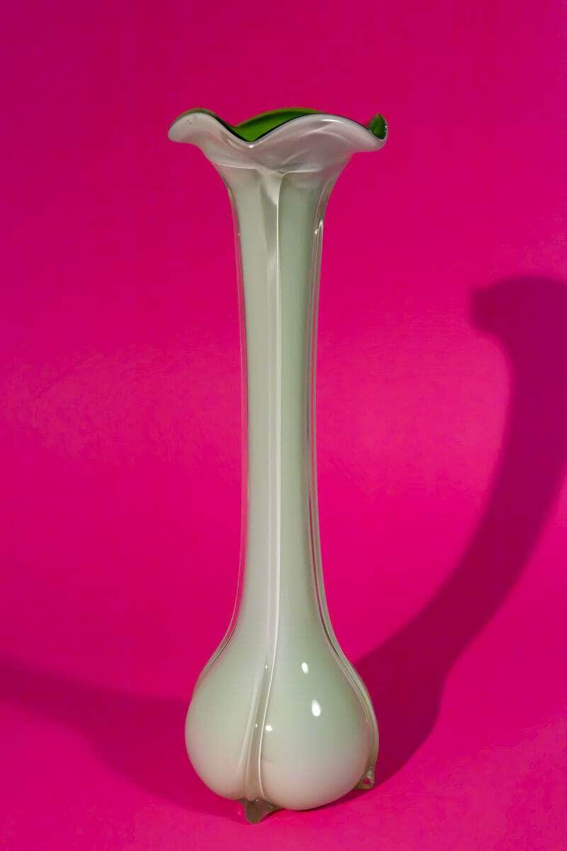 Vintage Green Art Glass Soliflore Vase