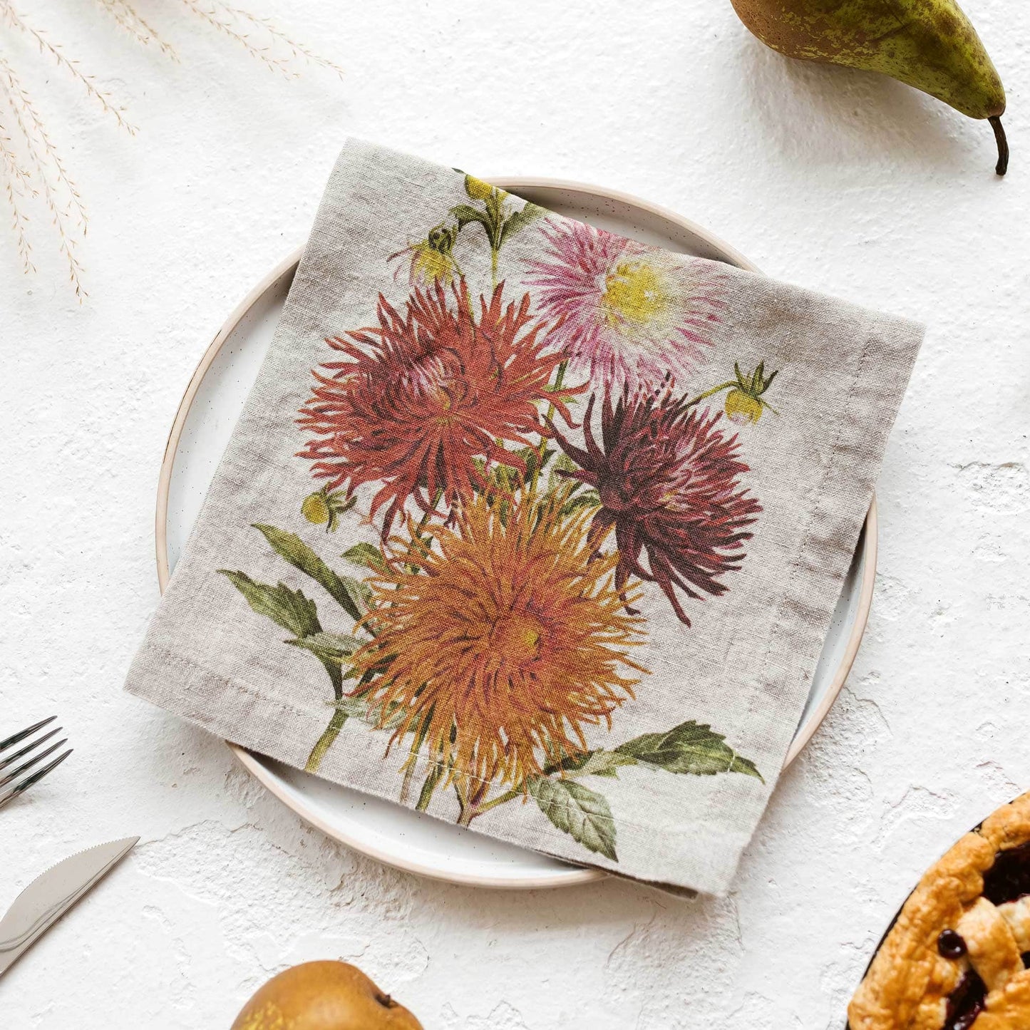 Linen Napkins COUNTRY FLOWERS Set of 6