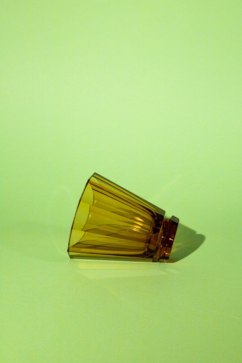 Art Deco Amber Crystal Vase