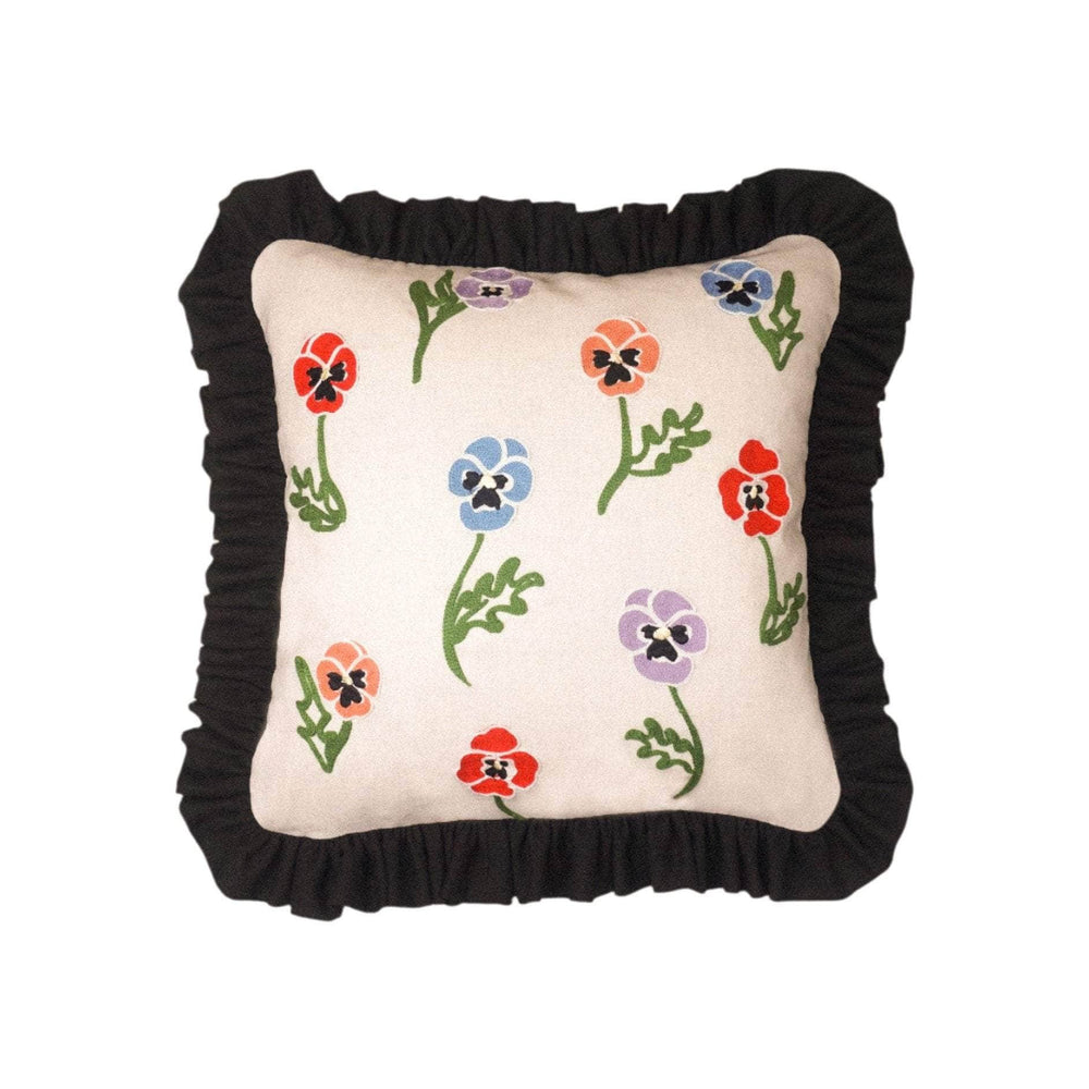 Winter Pansy Linen Cushion