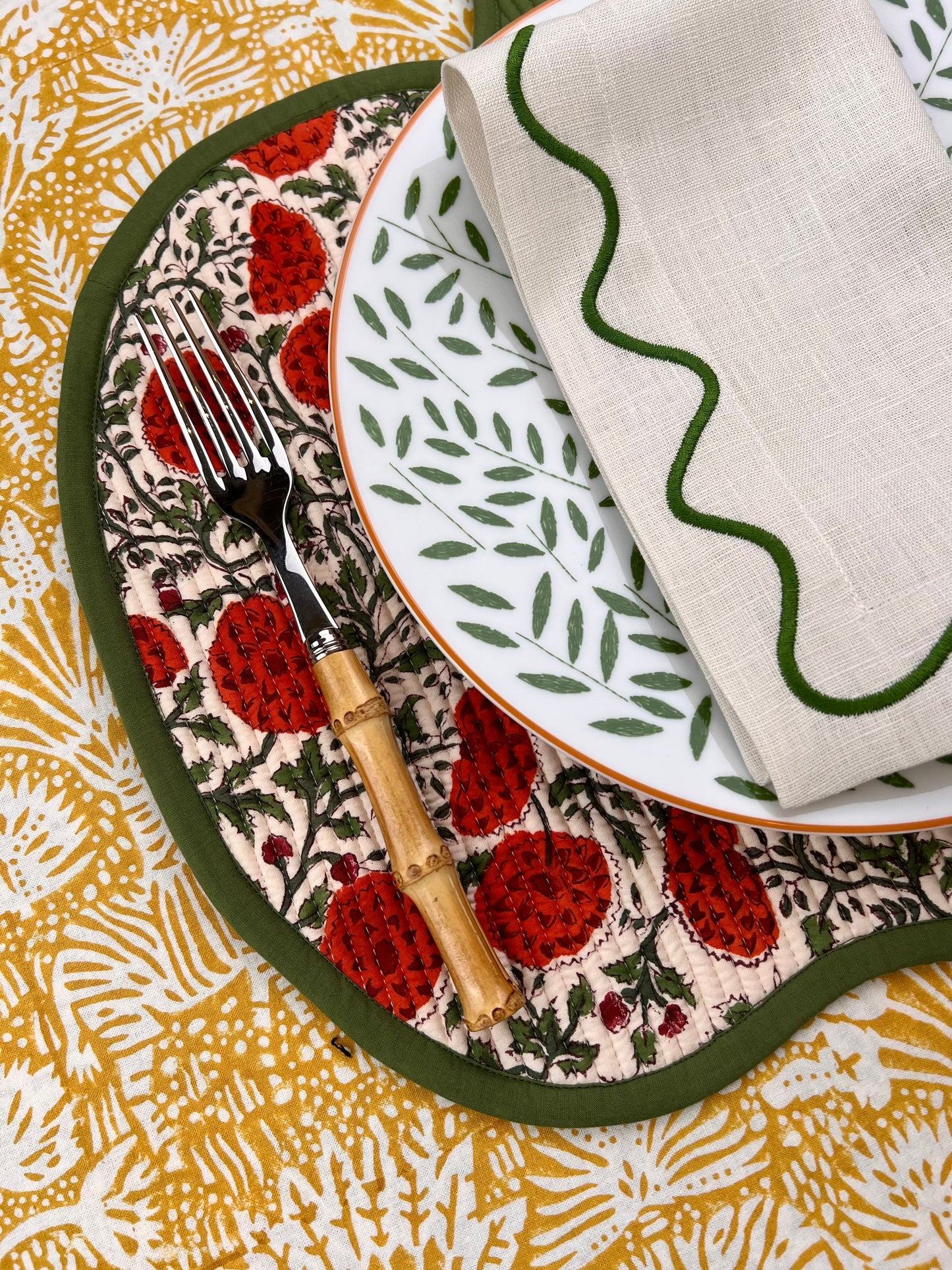 The Pumpkin Placemat - Orange & Sage