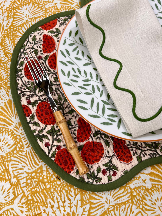 The Pumpkin Placemat - Orange & Sage