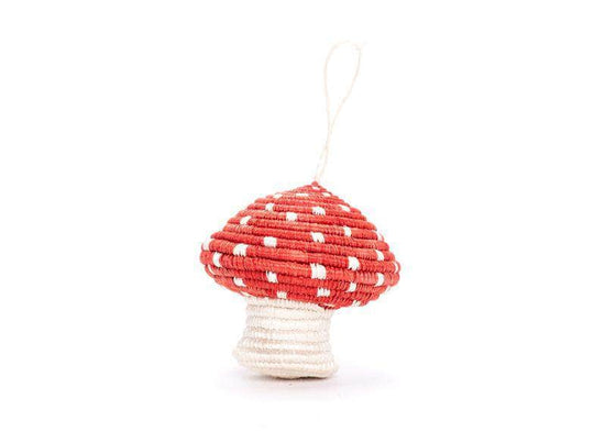 Red Mushroom Holiday Ornament from Rwanda