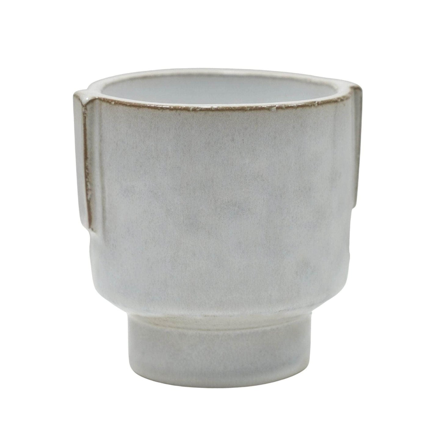 Aries Glazed Handles Planter White