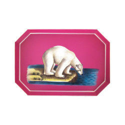 Fauna Hand-Painted Iron Tray - Polar Bear