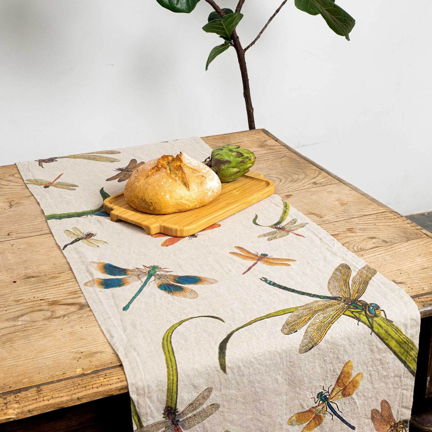 Linen Table Runner LAKESIDE DRAGONFLIES