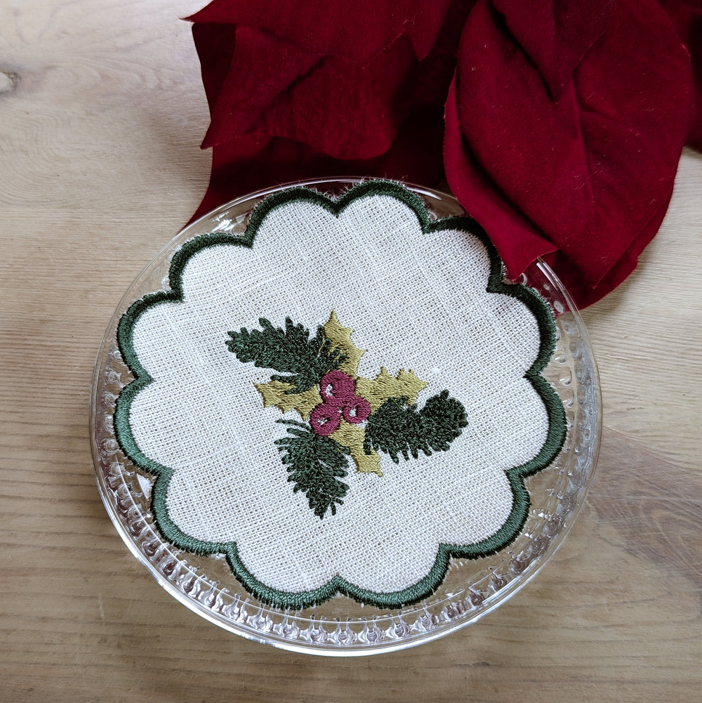 CHRISTMAS - Bread Linen Platter or Coasters