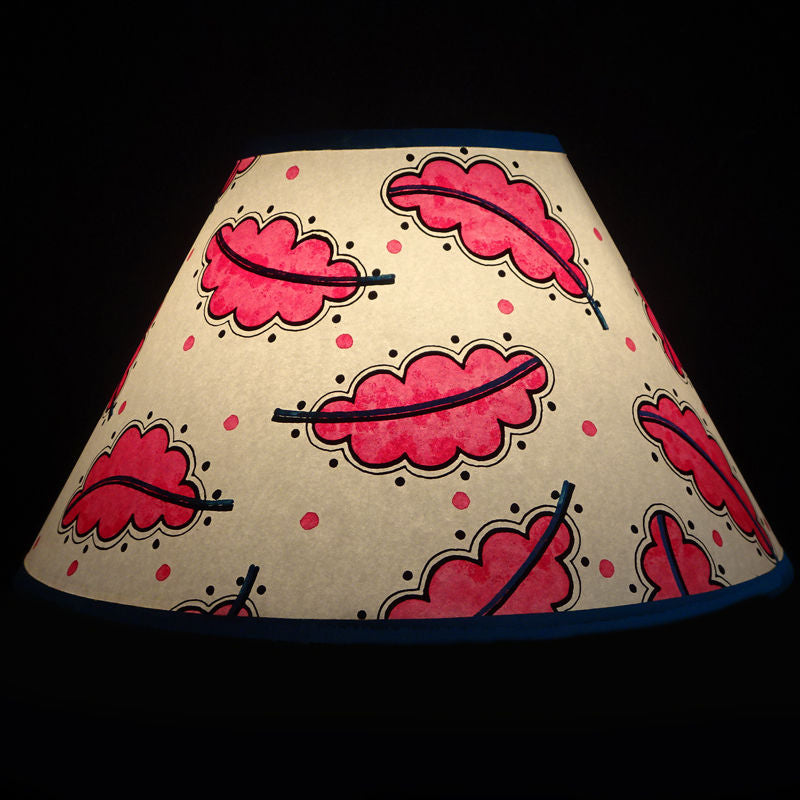 Oak Leaf Hand Painted 10" Lampshade in Red Blue