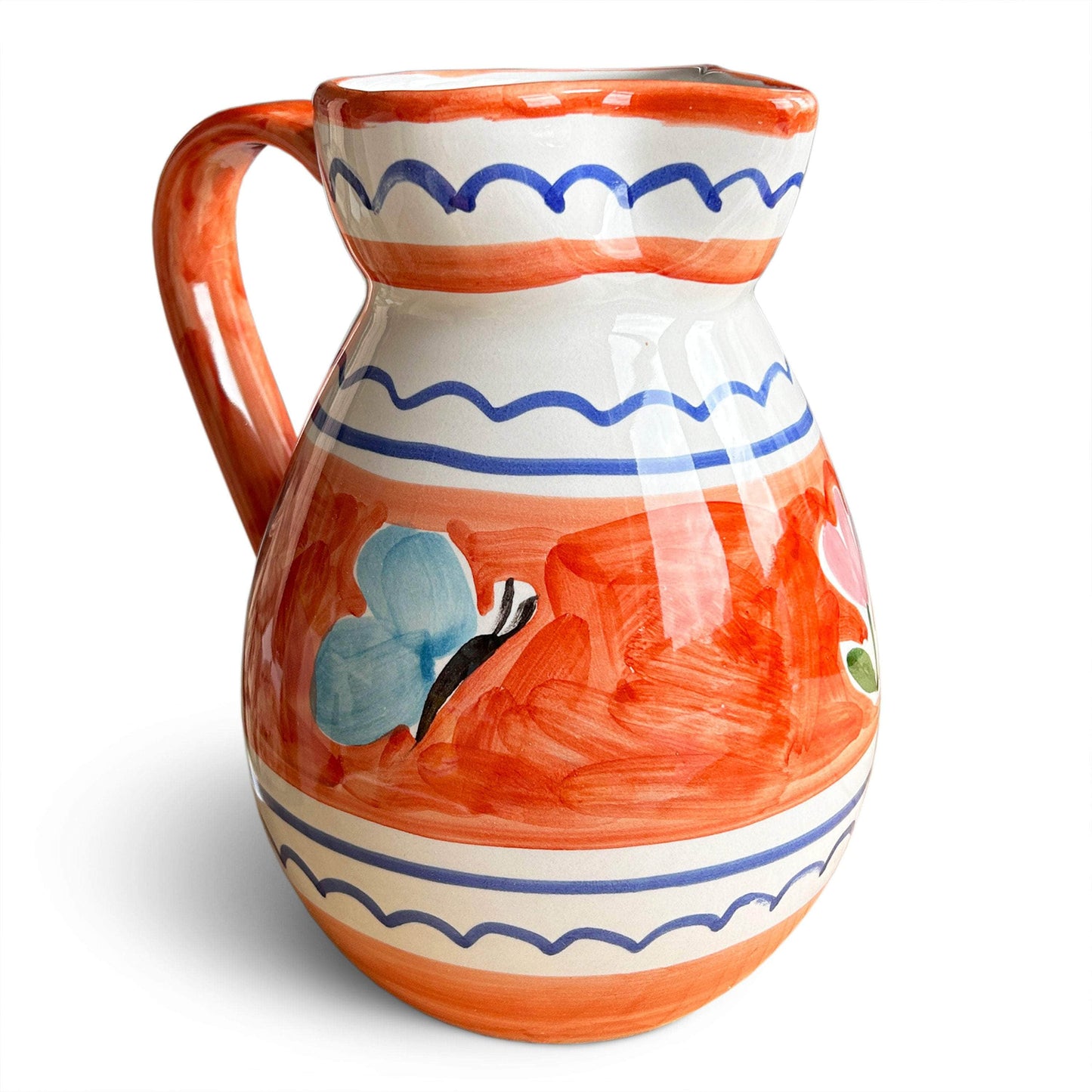 Terracotta Butterfly Fleur Pitcher