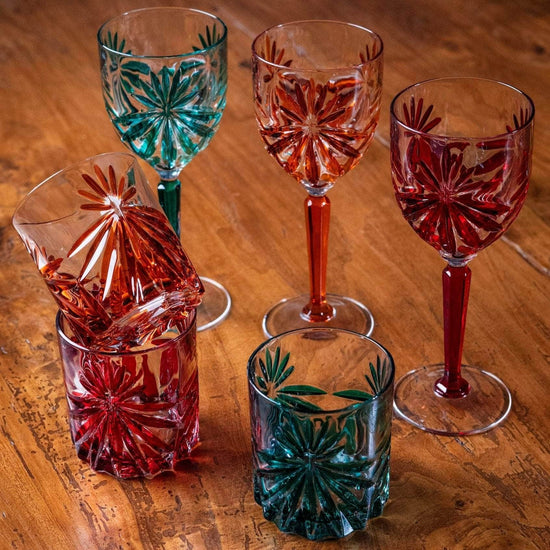 The Stars Hand-Painted Crystal Glasses - Set of 4 Goblets