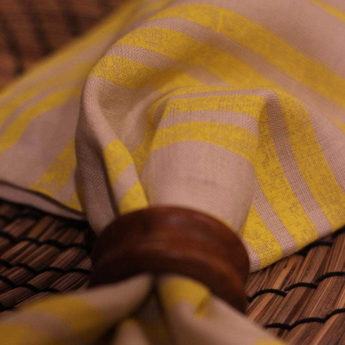 Lemon Striped Napkins. Set of 4