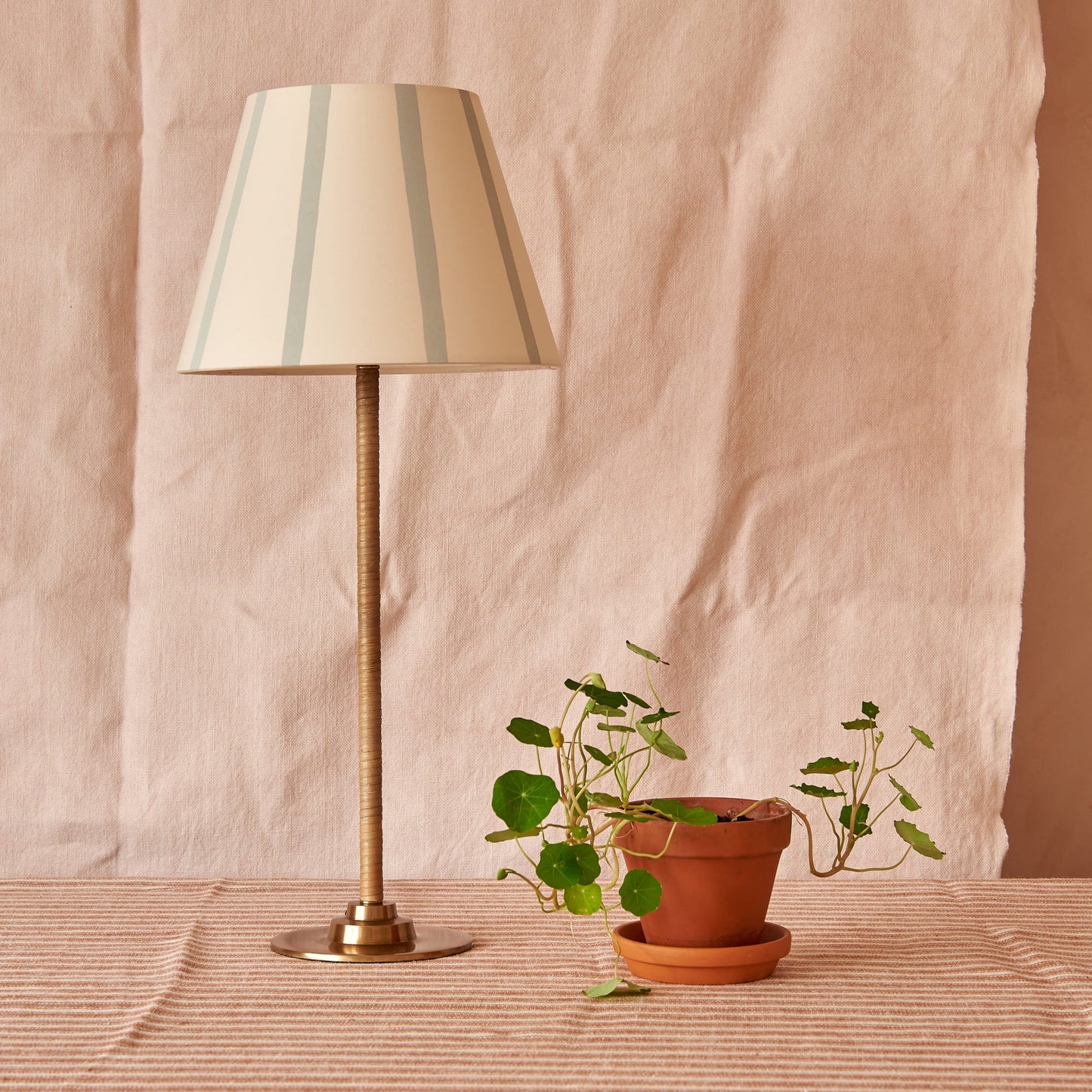 Light Blue Stripe Lampshade