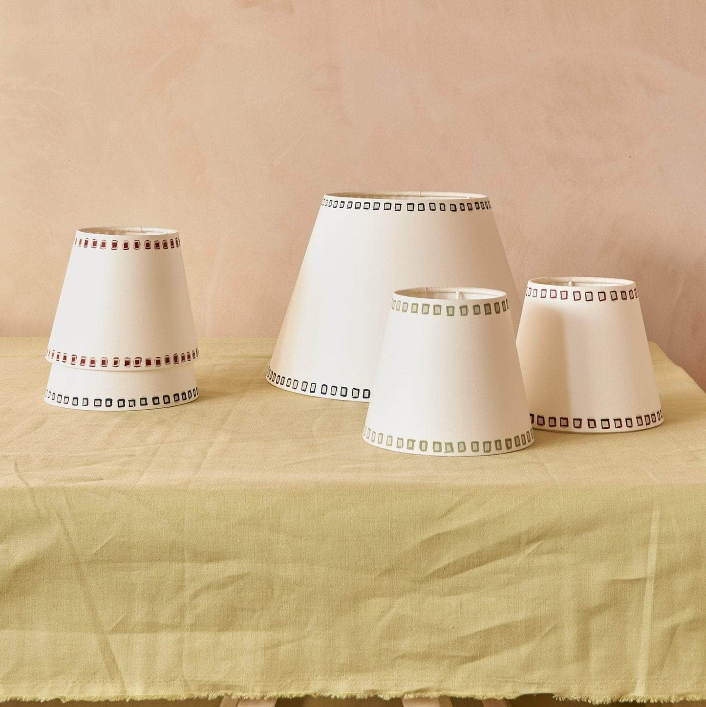 Rust Gemstone Trim Lampshade