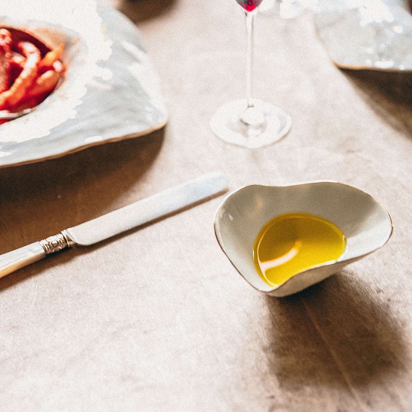 Set of Two Side Bowls / White With Golden Rim / Indulge nº2