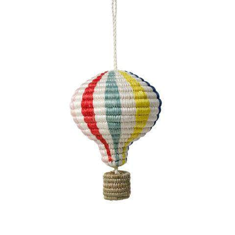 Striped Bright Hot Air Balloon Holiday Ornament from Rwanda