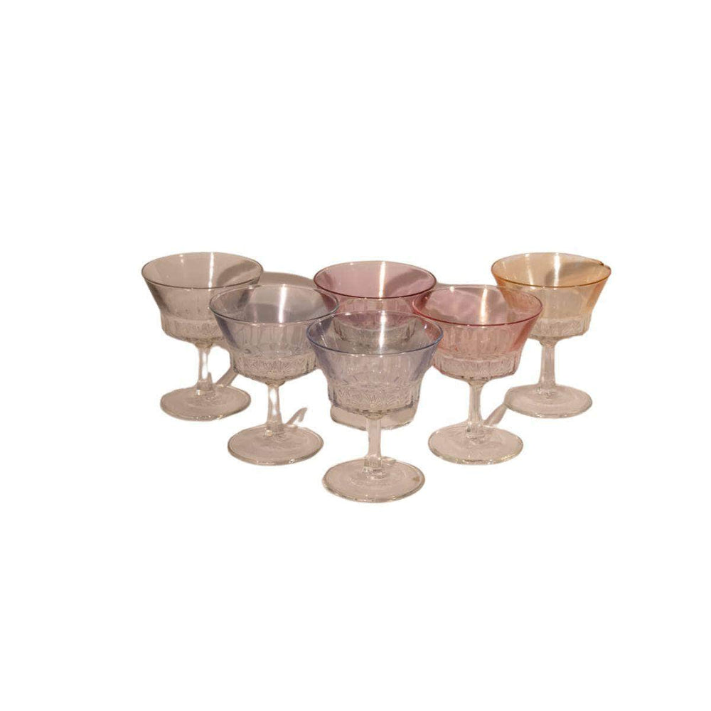 Vintage Spanish Champagne Glasses Set of Six