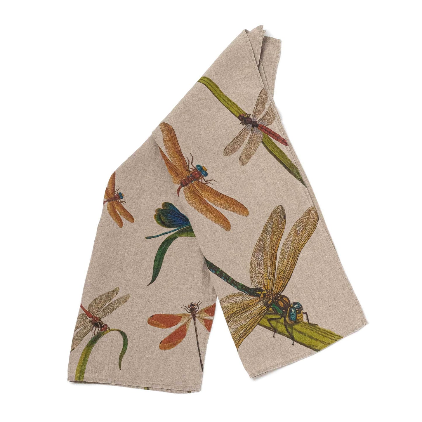 Linen Kitchen Towels LAKESIDE DRAGONFLIES Set of 2