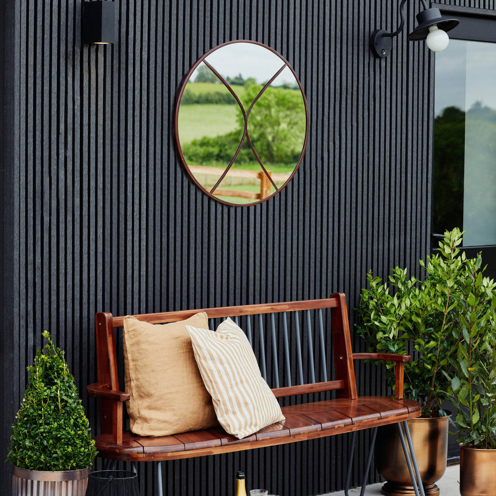 Circular Outdoor Mirror Natural Rust