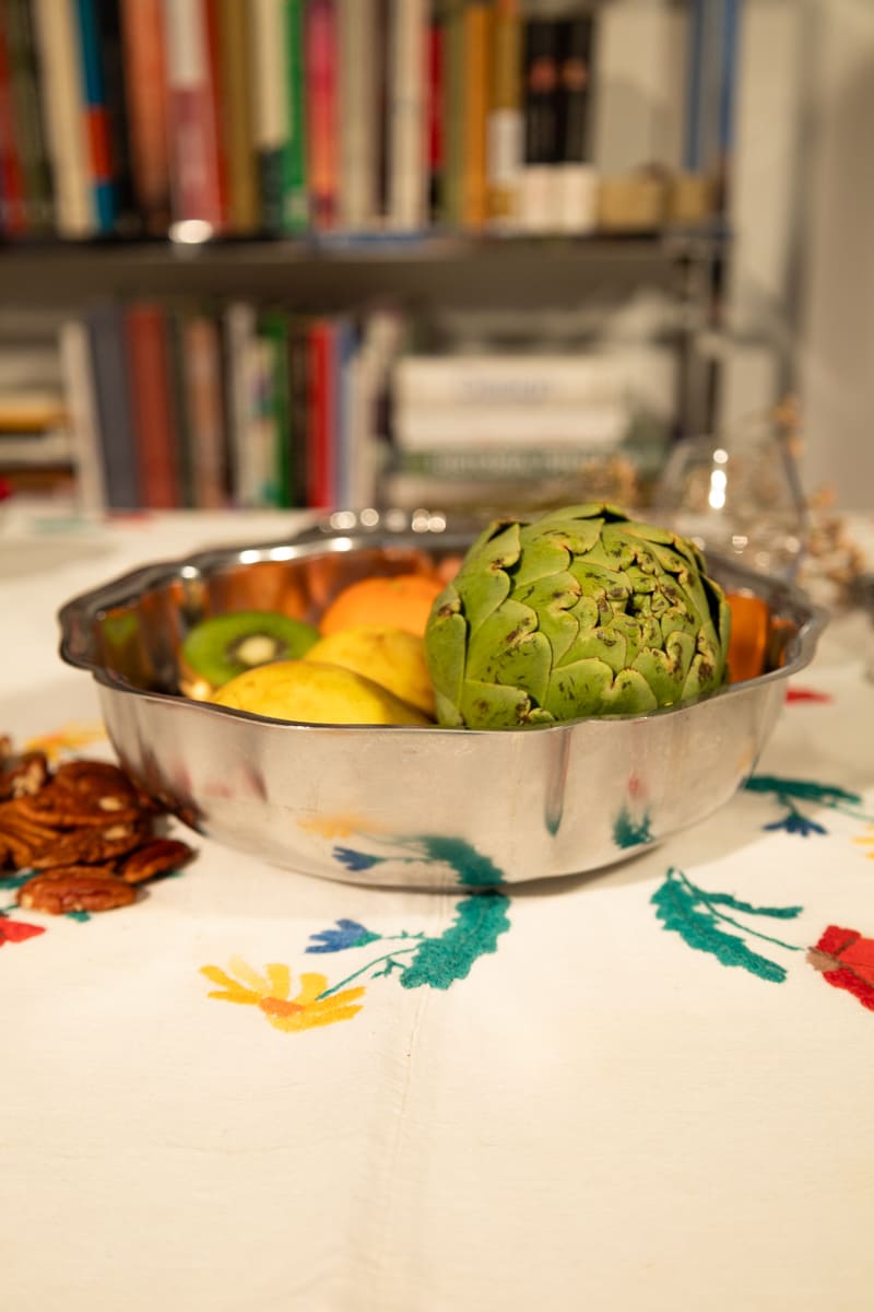 Vintage Adorned Round Silver Dish