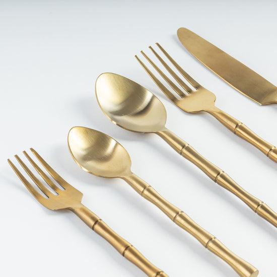 Gold Bamboo Cutlery Set