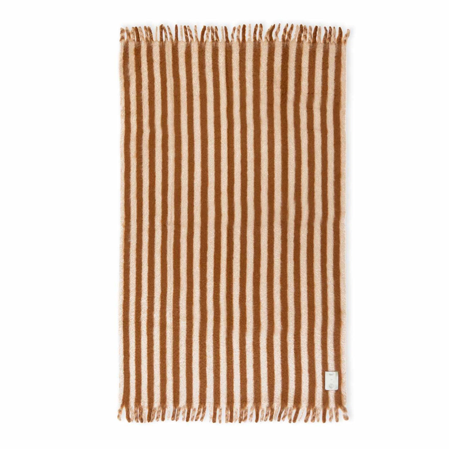 Mohair Blanket SGV Stripes Brown and Beige