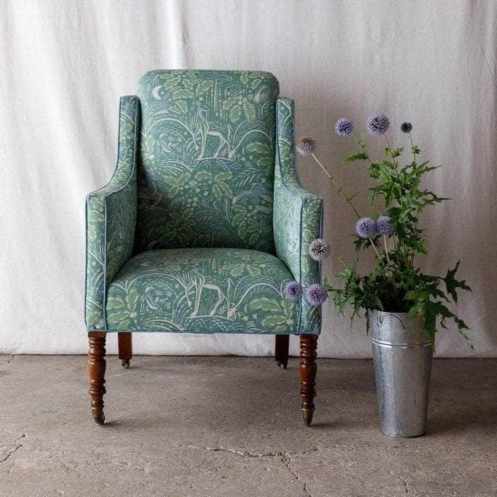 Staffordshire Fabric in Forest Green and Field Blue