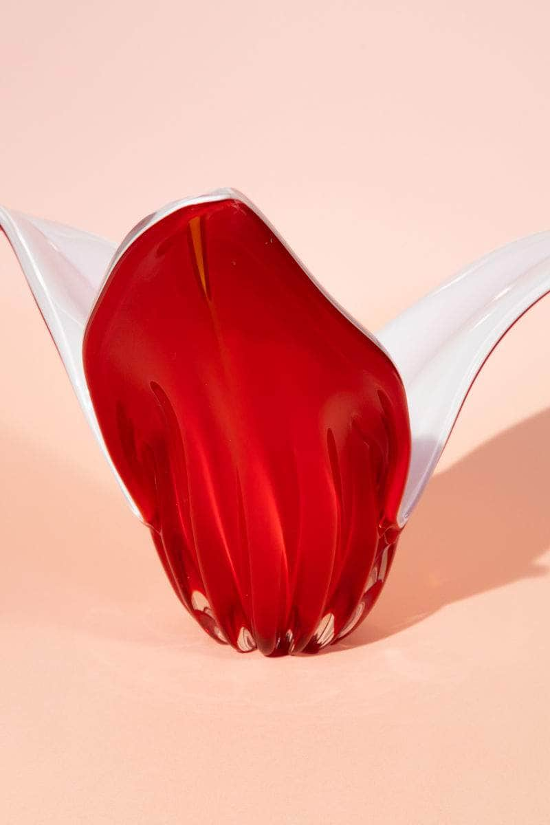 Mid-Century Red Opaline Centerpiece