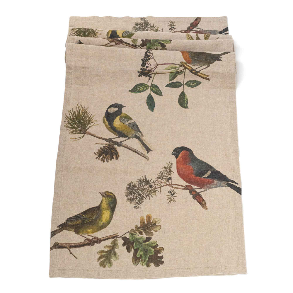 Linen Table Runner SMALL BIRDS