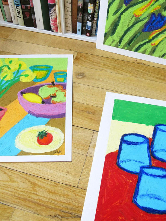 Table And Summer Light Original Oil Pastel Artwork