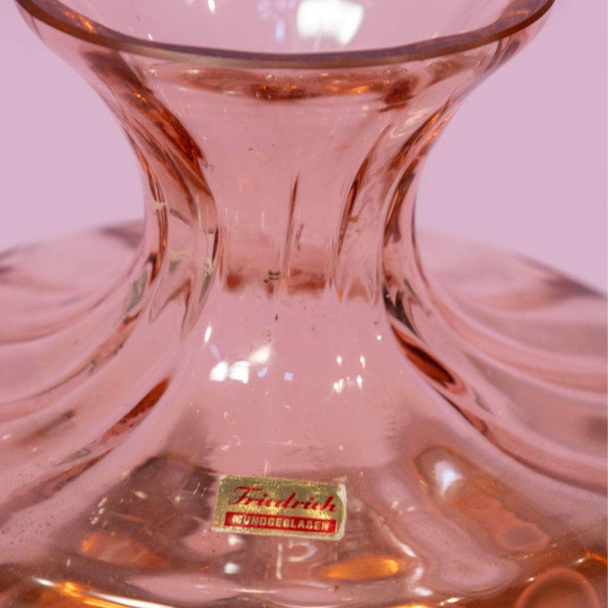 Mid-century Peach Pink Art Glass Vase