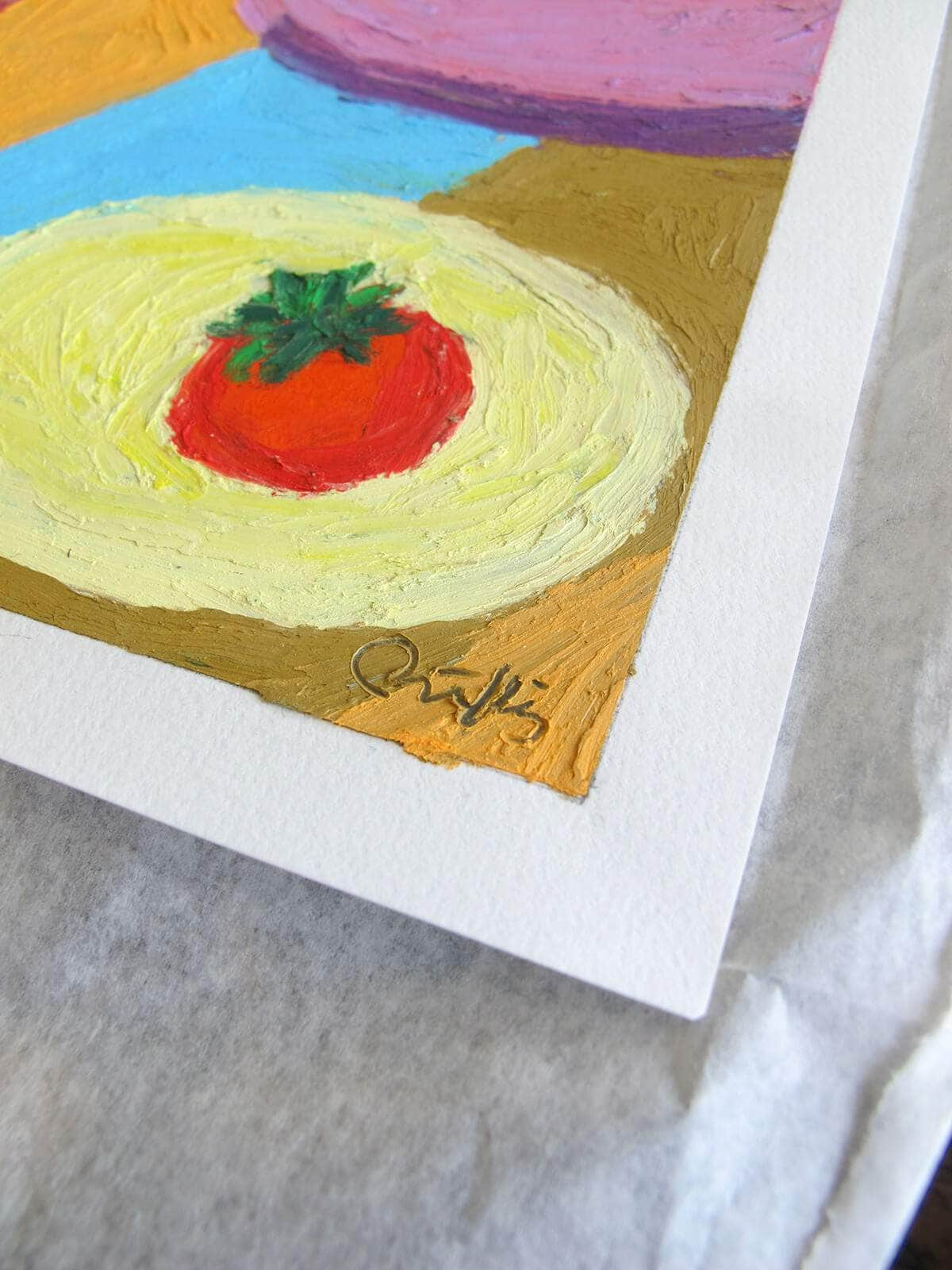 Table And Summer Light Original Oil Pastel Artwork