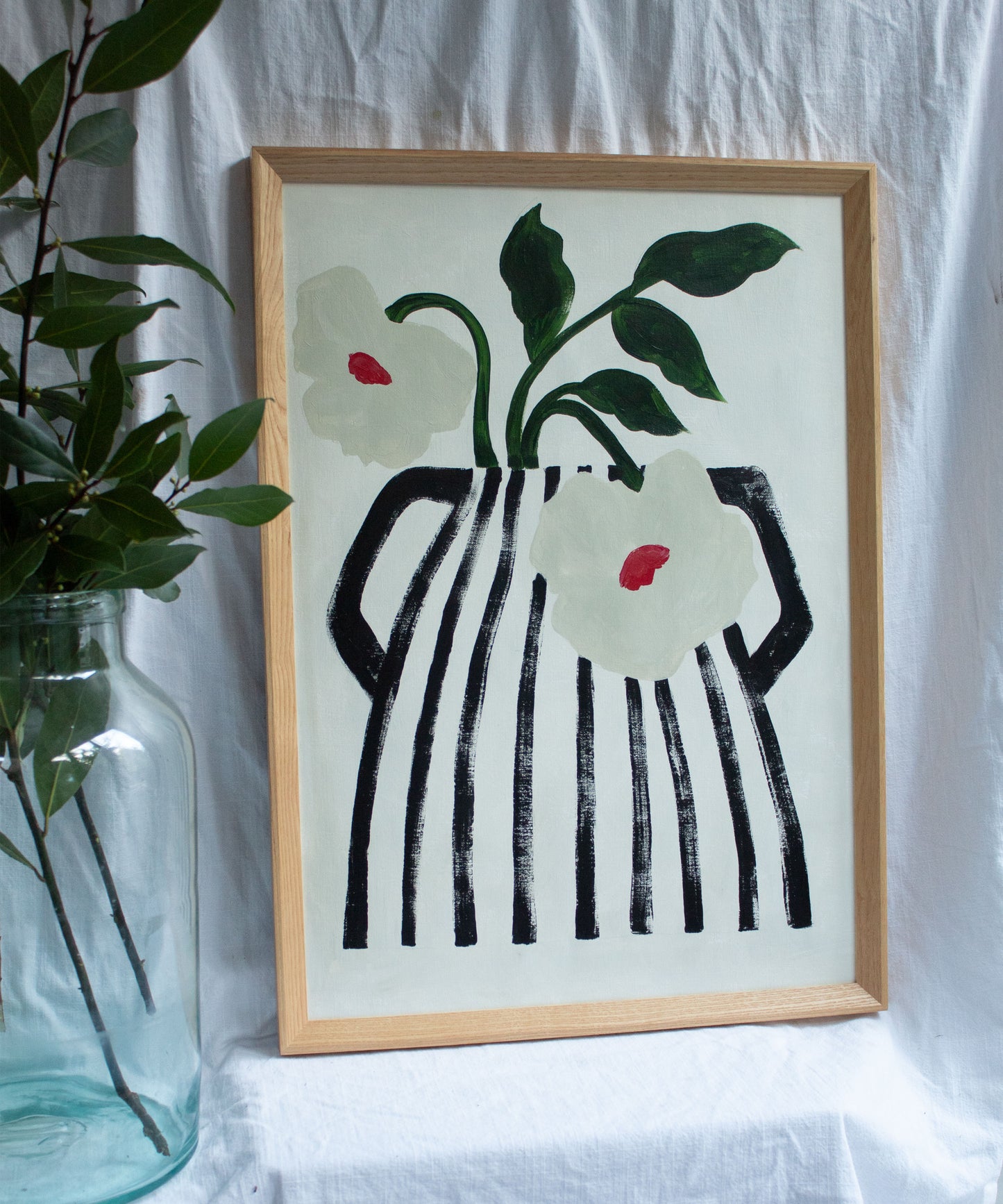 Oversized Stripe Vase, Giclée Print